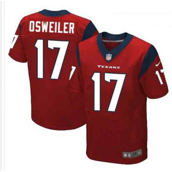 Nike Texans #17 Brock Osweiler Red Alternate Mens Stitched NFL Elite Jersey